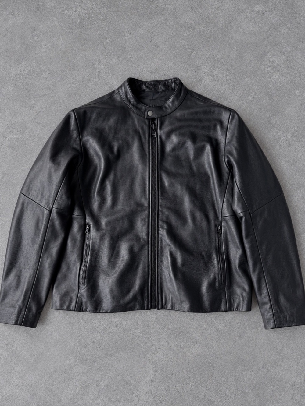 Rag & Bone Men Black Leather Racer Leather Jacket XXL Moto Grunge Classic Biker